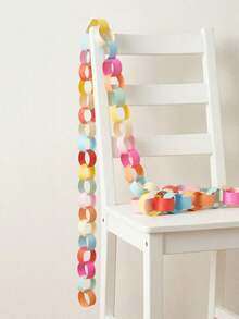 OBOVAY 101pcs/100pcs Rainbow Color Paper Chain Set Diy Crafts Suitable For Wedding Parties, Birthday Parties, Classroom Decoration It Can Also Be Used For Daily Home Decoration The Best Choice For Hanging Decorations - Multicolor - View 12