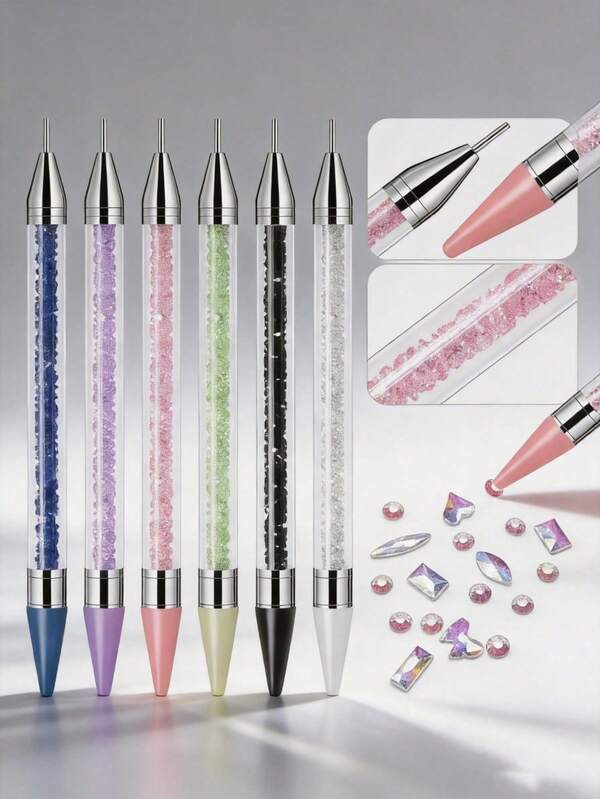 Diamond Painting Tool Set, Self-Adhesive Drill Bit Pen, Nail Drill Bit Pen, Dual Head Crystal Earring Picker, Suitable For 5D Diamond Painting, Cross Stitch, Nail Accessories, Dual Head Dual-Use Drill Bit Pen, Christmas, Halloween, Parties
