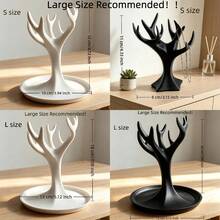 1pc Tree-Shaped Jewelry Organizer, White Resin Hand-Shaped Jewelry Display Tray, Ring Necklace Earring Display Stand, Suitable For Bedroom Vanity, Jewelry Key Tray, Vanity Decor Gift - Multicolor - View 9