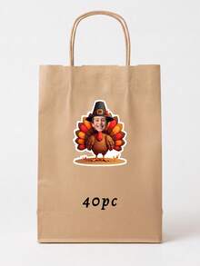 10/20/40pcs Custom Photo Thanksgiving Turkey Sticker, Personalized Kid Turkey Decal For Mugs Cups Gift Bags Party Favor Autumn Holiday Decoration - Multicolor - View 7