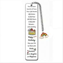 2pcs Colorful Pattern Metal Bookmarks "17th Birthday Commemoration" Creative Customized Gift, Birthday Blessing Souvenir Gift For Son And Daughter, Highly Commemorative Time Countdown Page Clip, Exquisite Gift For Reading Enthusiasts And Book Lovers, Anniversary Holiday Party Decoration Gift - Rectangle - View 6