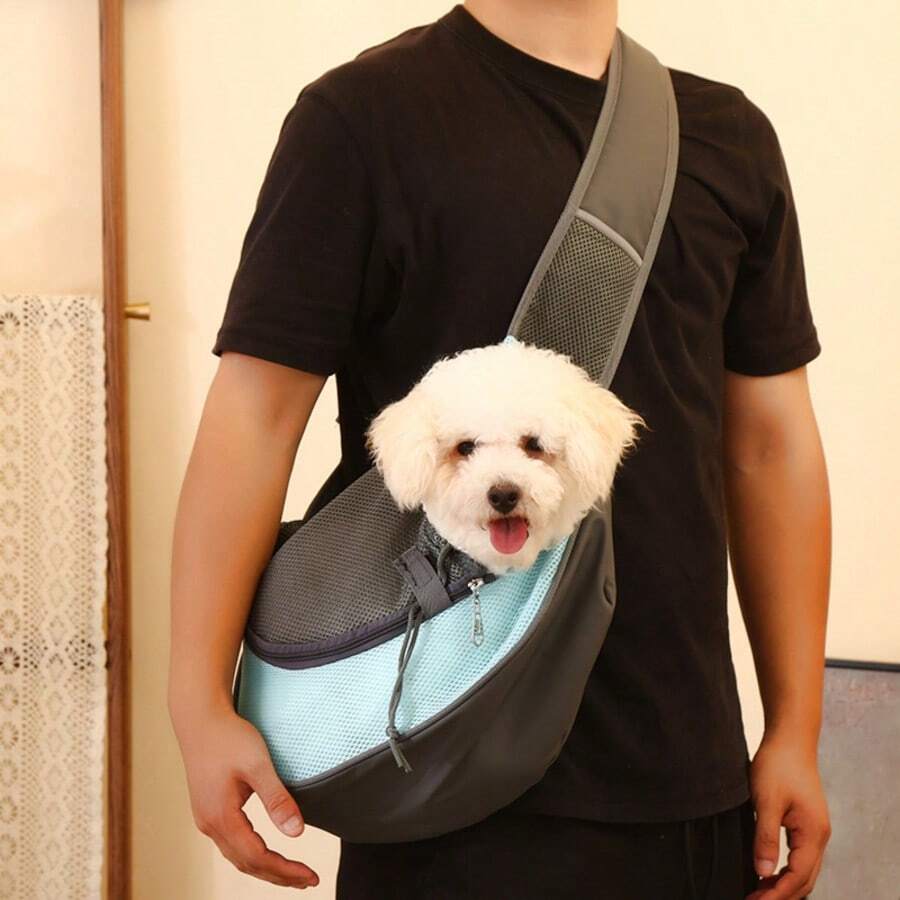 Small Pet Crossbody Travel Bag, Cat Travel Carrier, Breathable Mesh Cat Bag, Small Dog Portable Travel Bag - Multicolor - View 1