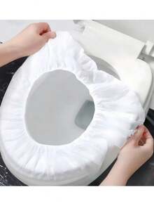 50/30/10pcs Disposable Toilet Seat Covers, Individually Wrapped, Portable Travel & Business Use, Suitable For Public Restrooms, Airplanes, Camping, Home Use - White - View 2