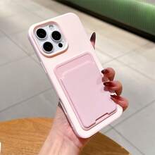 1件粉色磨砂防摔防撞手機殼附粉色卡夾，個性化保護殼，適用於 iPhone 16 Pro Max/17/16/15/14/13/12/11/Air - 粉色 - 查看 4
