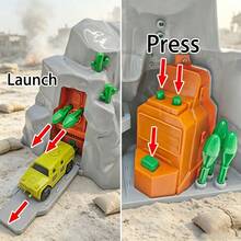 Military Theme Kids Cave Launch Base Toy Set With 24 Soldier Figures, 4 Types Of Armored Combat Vehicles: Tank, Fighter Jet, Armored Vehicle, Troop Carrier, Immersive Battlefield Scene Simulation Toy - Green - View 10