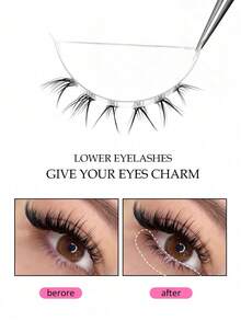 Asiteo 200Pcs C Curl Bottom Lashes DIY Individual Clusters False Eyelash Extensions, Beginner Friendly Reusable Natural Lashes, Soft Segmented Easy Application Lower Lasheslash Clusters,Eyelash Clusters,Individual Eyelashes,Lashes,Fake Lashes - C - View 3