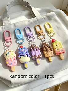 Mixed Color Cute 3D Realistic Ice Cream Popsicle Bag Charm Keychain, Women's Bag And Car Accessory - Multicolor - View 11