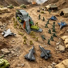 Boys Educational Military Toy Press-To-Launch Missile Military Vehicle Army Mountain Cave Launch Base Role Play Interactive Toy Children's Birthday Gift - Green - View 9