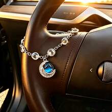 1 Piece Of Moon Pearl Accessory Car Steering Wheel Decoration, Car Decoration, Fashionable, Exquisite And Elegant, Interior Decoration, Gift For Family And Friends, Give A Small Gift, Valentine's Day Gift - Moon Bead - View 6