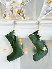 2pcs Snowflake Christmas Stocking Hooks/Metal Stocking Holder With Weighted Base, Suitable For Fireplace/Mantel Christmas Stocking Hooks (Silver) - Hook Up - View 11