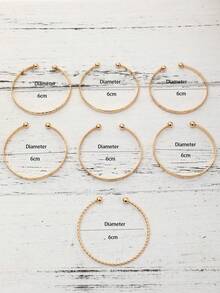 12pcs/Set Fashion Versatile Multi-Element Design Metal Bracelet Set, Includes Geometric Patterns, Tassels, Hearts And Other Elements Women's Stackable Bracelets, Suitable For Holidays, Parties, Dates, Gifts And Daily Wear. - Gold 12pcs - View 7