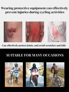 1 Pair Racing Motorcycle All-Season Knee Pads, Off-Road Riding Anti-Fall Anti-Slip Knee Protection Armor, Stainless Steel Protective Gear - one-size - View 8