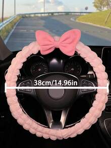 1PC Cute Style Car Steering Wheel Cover Interior Bow Decor Non-Slip Anti-Freeze Grip - Multicolor - View 8