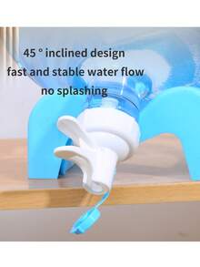 2pcs 5 Gallon Reusable Plastic Water Dispenser Valve And Faucet | Blue Handle, No Battery Required, No Threaded Bottle Cap Adapter, Suitable For Home Office Water Saving | Leak-Proof, Easy To Install - Multicolor - View 5