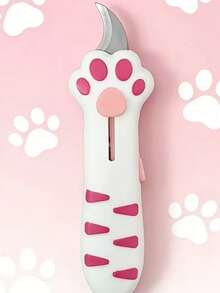 1pc Cute Cat Paw Shaped Multi-Function Craft Knife, Manual Retractable Blade For Safer Use, Lightweight Portable Hand Tool For Paper Cutting, Parcel Opening, DIY Crafts - A - View 6