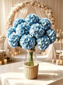 1pc/3pcs/6pcs Blue Artificial Hydrangea, Long Bendable Stem DIY Floral Arrangement, Realistic Silk Material, Long-Lasting Non-Fading, Suitable For Wedding Table Flowers, Living Room Vase, Party Backdrop, Home Decor, Party Decoration, Dining Table Centerpiece, Engagement Party Decor, Thanksgiving Home Decor, Christmas Decoration, Birthday Gift, Arch Floral Wreath, Wedding Decoration, Gift For Women - Baby Blue - View 10