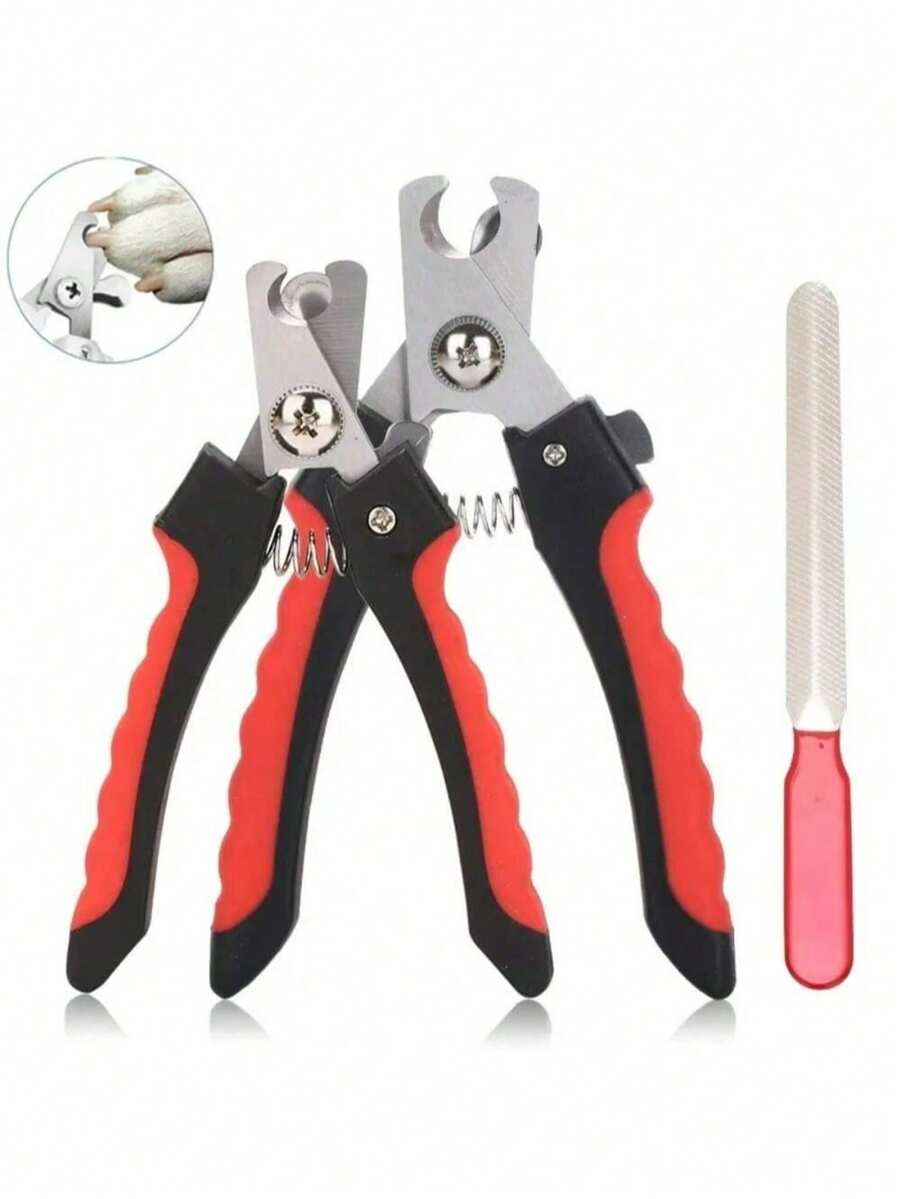 Pet Nail Clippers, Large Dog Nail Clippers, Multi-Function Teddy Cat Stainless Steel Nail Clippers - A - View 1