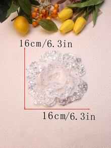 1pc Multi-Color Handmade Embroidered 6-Layer 3D Raised Crystal Rose Flower Patch With Beads, Suitable For Clothing Accessories, DIY Apparel, Wedding Dress Decoration - Multicolor - View 30