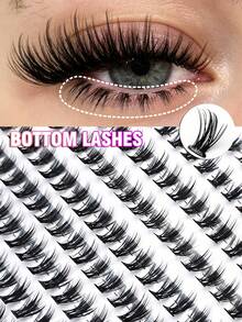Asiteo 200pcs C Curl Clusters Bottom Eyelashes, Segmented Natural Manga Eye, Individual Lashes For Daily Makeup Easy-To-Wear Lower Lash Extensions, Soft & Be Convenient To Use Lash Clusters, Individual Fake Lashes - C - View 1