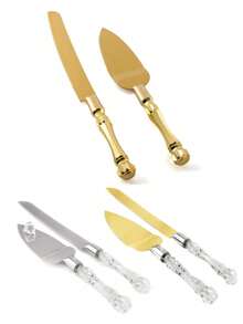 2 Pcs Wedding Cake Cutting Set,Cake Knife And Spade SetStainless Steel And Acrylic Faux Crystal Handle, For Wedding, Birthday, Party, Anniversary - View 9