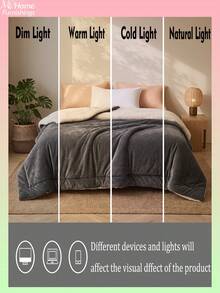 1 pièce Couverture multifonctionnelle en velours de lait gris foncé + polaire d'agneau à double couche ultra douce en flanelle et polaire corail pour toutes les saisons, pour canapé, bureau, chambre, voyage, camping, lavable en machine, literie pour garçons, filles, dortoirs d'étudiants, rentrée scolaire - Gris foncé - Voir 7