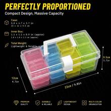 33pcs Set (32 Small Inner Boxes And 1 Large Outer Box) Transparent Plastic Craft Storage Box, Portable Compartment Bead Organizer, Suitable For Diamond Painting Beads, Rhinestone Jewelry Storage, Ideal For Hobbyists And Studios - 32G5.5-cai - View 8