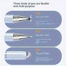 3-In-1 Touchscreen Stylus Pen, High Precision And High Sensitivity, Compatible With All Tablets, All Phones, All Touchscreens, Black/White 2 Colors, Gift For Friends, Battery Not Included (2/1 Pcs) - Multicolor - View 5