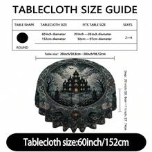 One Halloween Themed Circular Tablecloth Is Suitable For Decorating Holiday Parties, With Various Styles And Sizes To Choose From. - E - View 3