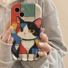 Y2K Cute Cream Asymmetrical Wavy Colorful Cat Phone Case Compatible With IPhone 17 Pro Max 17 Pro 17 16 Pro Max 16 Pro 16 15 Pro Max 15 Pro 15 14 Pro Max 14 Pro 14 13 Pro Max 13 Pro 13 12 Pro Max 12 Pro 11 Glossy Soft Shell Gift - Multicolor - View 2
