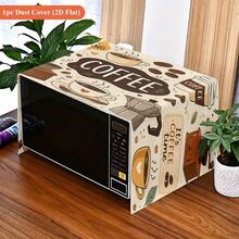 1pc Grey Microwave Cover With White Flower And Butterfly Pattern - Suitable For Oven Replacement, Microwave Dust Cover, Oven Cover, Used For Home Kitchen Decor, Wedding And Birthday Party Decoration, Floral Theme Appliances - Yellow Lemon - View 4