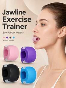 3-Piece Masseter Muscle Trainer Set, V-Face Jawline Facial Sculpting Device, Chewing Exercise Tool, Facial Muscle Trainer, Suitable For Men And Women, Available In Blue And Pink, Perfect Gift For Family, Friends Or Partner - A - View 1