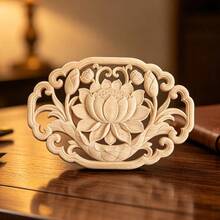 5pcs Solid Wood Carved Applique Set, Unfinished Wood, Woodworking Supplies, Scroll Flower, Suitable For Cabinets, Doors, Windows, Background Walls, Entryways And Various Furniture Decoration, Holiday Decoration, DIY Decoration. - Multicolor - View 7