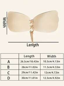 2 Pairs Adjustable Drawstring Thickened Silicone Invisible Strapless Bra, Push‑Up Breast Pads For Small Breasts, Great For Sling & Wedding Dresses - Apricot - View 3