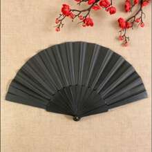 1/4 Solid Color Flat Plastic Folding Fans, Women's Fashion Elegant Minimalist Hand Fans, Wedding Performance Fans, Portable Handheld Dance Party Fans, Chinese-Japanese Style Wedding Decoration Folding Fans - Multicolor - View 13