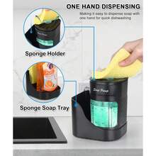 Kitchen Soap Dispenser Set With Sink Organizer And Sponge Holder, 3-In-1 Soap Pump Dispenser, Kitchen Sink Organizer, Refillable Hand Soap And Dish Soap Pump Bottles, Compact Design With Multiple Compartments, Suitable For Kitchen And Bathroom Cleaning And Storage, Practical Kitchen Gadget, Bathroom Accessory, Home Storage Product - Multiple Styles - View 3