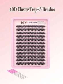 رموش صناعية عنقودية مختلطة في صينية واحدة 30 40D 50D 80D، رموش منفوشة بتجعيد D-Curl، إكستنشن رموش فردي DIY - D - مشاهدة 11