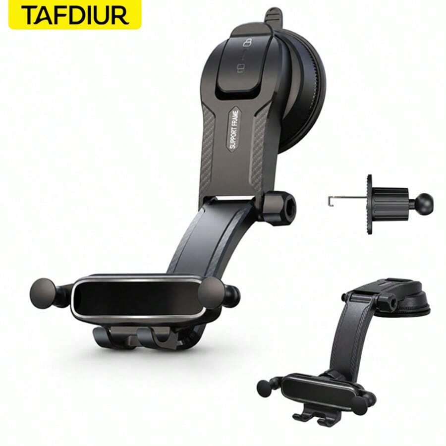 TAFDIUR Car Phone Holder Set, Suction Cup Base + Air Vent Base, 360° Rotating Anti-Shake Adjustable Car Phone Mount - Multicolor - View 1