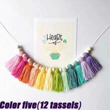 Colorful Rainbow Tassel Garland, Colorful Tassel Garland Wall Hanging Home Decor Bohemian Style Tassel Garland, Each Piece Colorful Tassel Garland Wall Decor, Suitable For Wedding, Birthday, Baby Shower, Room Decoration, Home Decor - Rainbow Tassel Pendant - View 1