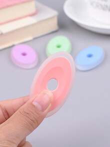 5pcs Candy Color Eraser Set, Heat-Erasable Oval Erasers, Soft Pencil Erasers, Highly Attractive Pastel Stationery, Clean Erasing Without Leaving Traces, School Supplies, Suitable For Students' Classroom Notes Erasure, Gift For Students And Classmates - Multi-color - View 2