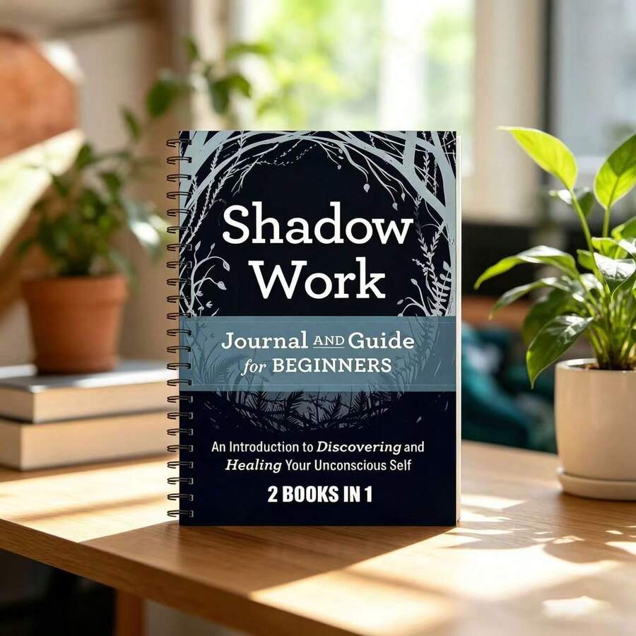 4/3/2/1pc 2-In-1 Shadow Work Journal & Guide, Spiral Bound Guided Shadow Work Exercise Notebook For Beginners, Explore And Heal Your Subconscious Self, Essential Mental Health & Spiritual Self-Care Workbook - Multiple Styles - View 1