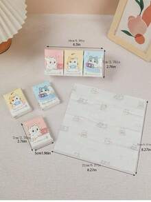 144pcs/72pcs/24pcs/8pcs Colorful Cat Print Natural Woodpulp Handkerchief Tissues, Suitable For Daily Life Cleaning,Kitchen,Bathroom,Home,Household Supplies - Tissue - View 2