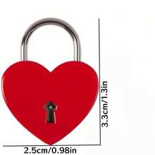 1Pc/2/3/4Pcs Mini Heart-Shaped Lock With Key, Diary Lock, Jewelry Box Lock, Privacy Lock, Suitable For Luggage, Keepsake Box, Random Color - Multicolor - View 12