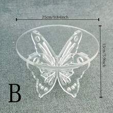 1pc Transparent Acrylic Butterfly Dessert Stand, Suitable For Wedding Dessert Table, Living Room Coffee Table Cake Stand, Multiple Sizes Available, Easy To Assemble, Perfect For Birthday Party, Friends Gathering, Its Lightweight And Luxurious Texture Enhances The Elegant Atmosphere Of Dining Table And Balcony Tea Break Area - Clear - View 8