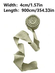 4cm*10yds/Roll Matcha Green Pleated Ribbon, High-End Elastic Ruched Gift Wrapping Ribbon, Birthday Party Packaging Ribbon, Woven Headband Decoration, Cake Packaging, DIY Bows, Wedding Bouquet, Graduation Party Floral Ribbon - Green - View 4