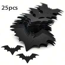 50pcs Black Bat Glass Decorative Cards Gothic Style Party Writable Wine Glass Name Tags Halloween Theme Party Place Cards - View 7