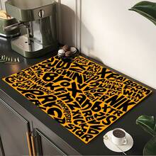 Alfombrilla de drenaje con estampado/Alfombrilla absorbente/Alfombrilla de secado para cafetera y vajilla - Protector de mesa de poliéster absorbente con respaldo de goma antideslizante, para decoración de encimera de cocina - Mantel individual para bar en casa y mesa de comedor - Multicolor - Ver 4
