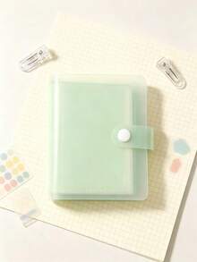 1pc/2pcs 1-Pocket Ins Style Minimalist Matte Macaron Color Snap Button Card Album, 3-Inch Idol Photo Card Portable Storage Album, Multi-Functional Storage Album, Jewelry Storage, Sticker Storage - 3-inch - View 7
