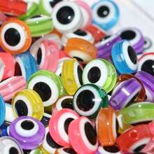 120Pcs 8mm Mixed Color Resin Evil Eye Beads Flat Round With Pupil Details, Perfect For DIY Jewelry And Crafts, Colorful Multiple Colors - Multicolor - View 5