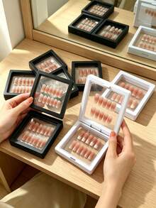 10pcs Wearable Nail Storage Box, Transparent Window Display Box, Dust-Proof Protective Box, Suitable For Artificial Nails, Home Storage, Nail Salon Display, Portable Nail Supplies Storage Box For Girls, Women And Nail Artists - Multicolor - View 5