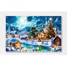 1PC DIY 5D Diamond Painting Kit Christmas Theme Pattern - Round Full Drill Art Mosaic Craft, Home Wall Decor, Unframed - No Frame - View 2